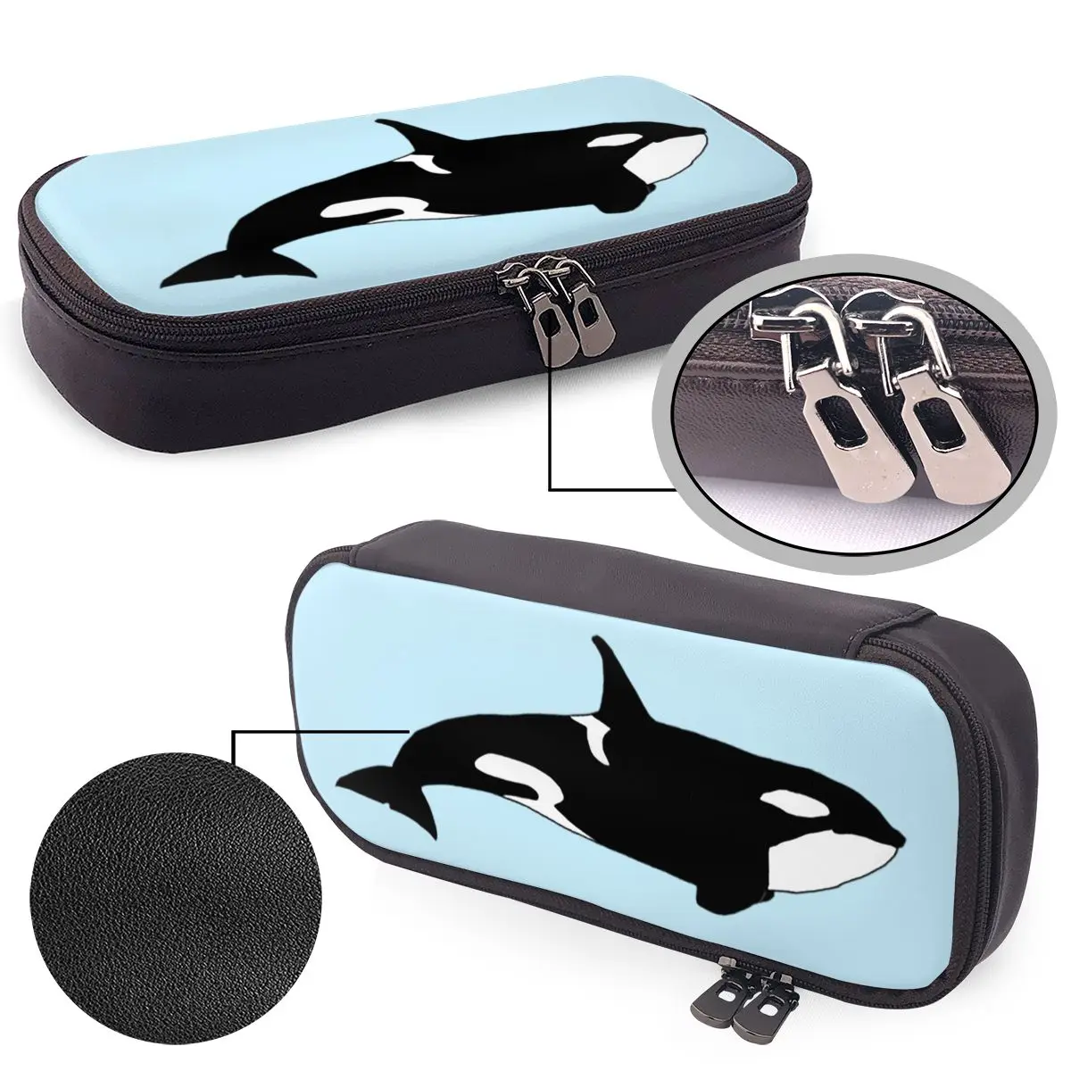 Killer Whale (Orcinus Orca) Leather Pencil Case for Students School Pen Box Pencil Bag Stationery Supplies Pen Holder Bag
Killer Whale (Orcinus Orca) Leather Pencil Case for Students School Pen Box Pencil Bag Stationery Supplies Pen Holder Bag