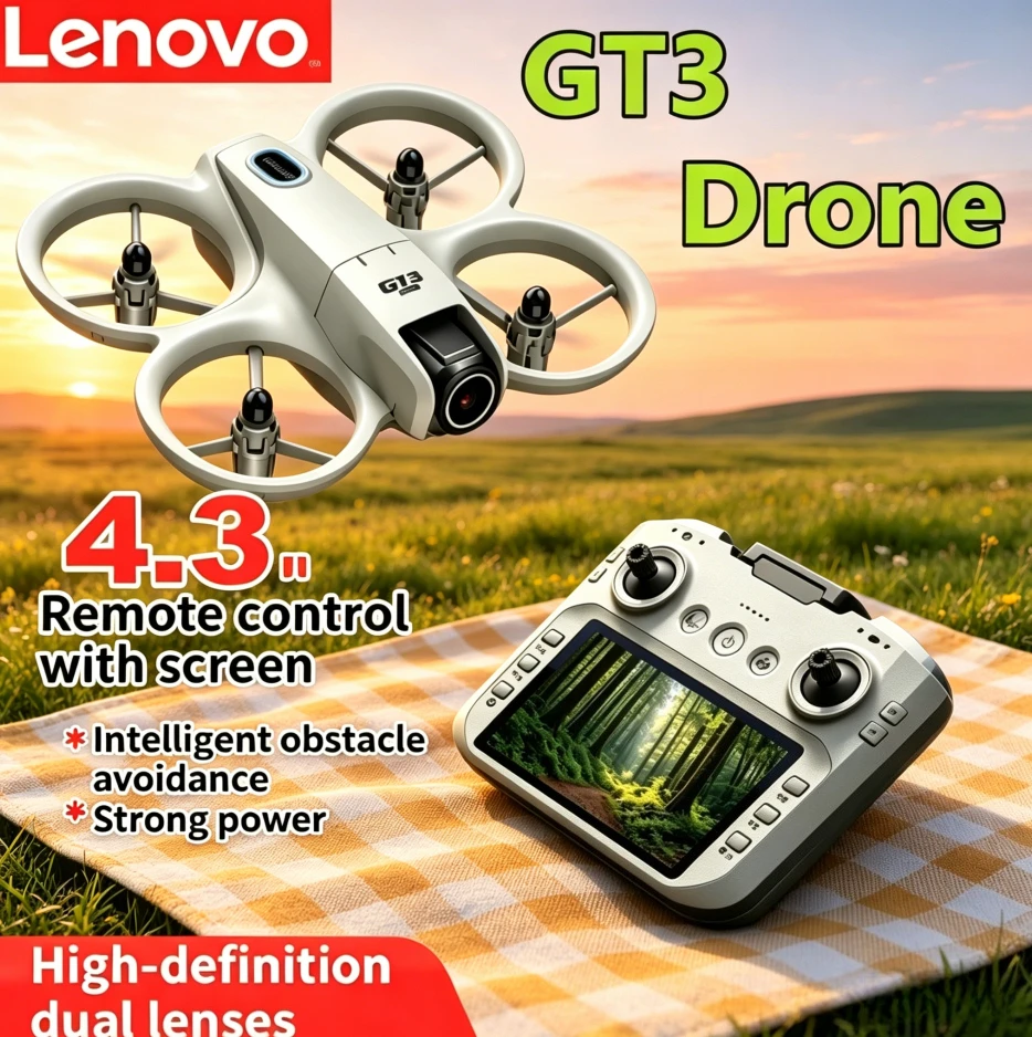 Lenovo GT3 RC Drone 4.3" Screen Dual Cam Optical Flow Positioning Obstacle Avoidance LED Lights Portable Quadcopter Toy Gift
Lenovo GT3 RC Drone 4.3" Screen Dual Cam Optical Flow Positioning Obstacle Avoidance LED Lights Portable Quadcopter Toy Gift