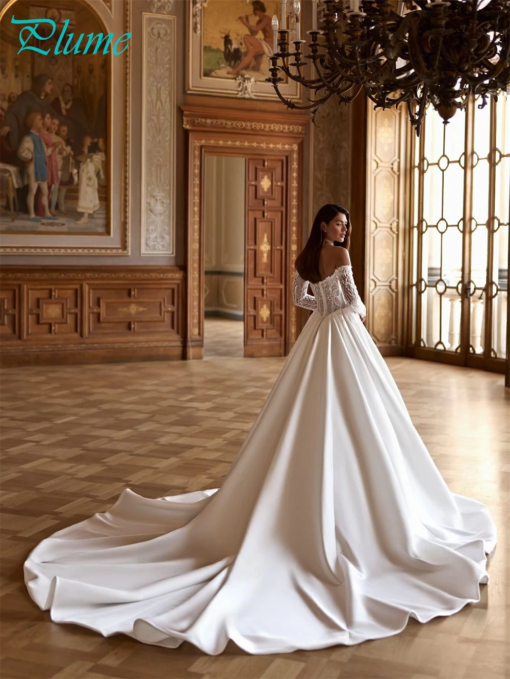 Customized Elegant White Satin Wedding Dress Formal Sweetheart Long Sleeves Bridal Gowns Boho A-Line Chapel Train Robe de mariée
Customized Elegant White Satin Wedding Dress Formal Sweetheart Long Sleeves Bridal Gowns Boho A-Line Chapel Train Robe de mariée