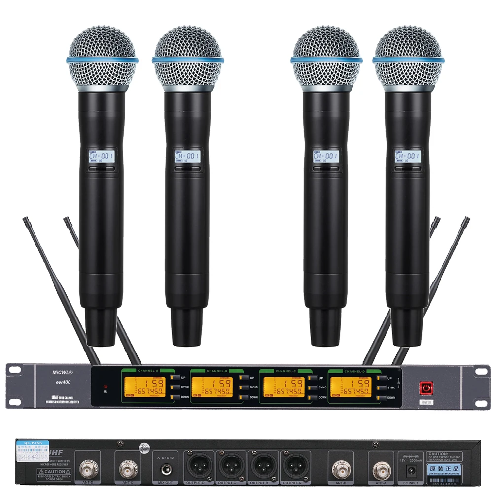 MiCWL AD4Q 400 Channel Beta58a Wireless DJ Karaoke Microphone System 4 Beta58 Handheld Dynamic Cardioid Limited Edition
MiCWL AD4Q 400 Channel Beta58a Wireless DJ Karaoke Microphone System 4 Beta58 Handheld Dynamic Cardioid Limited Edition