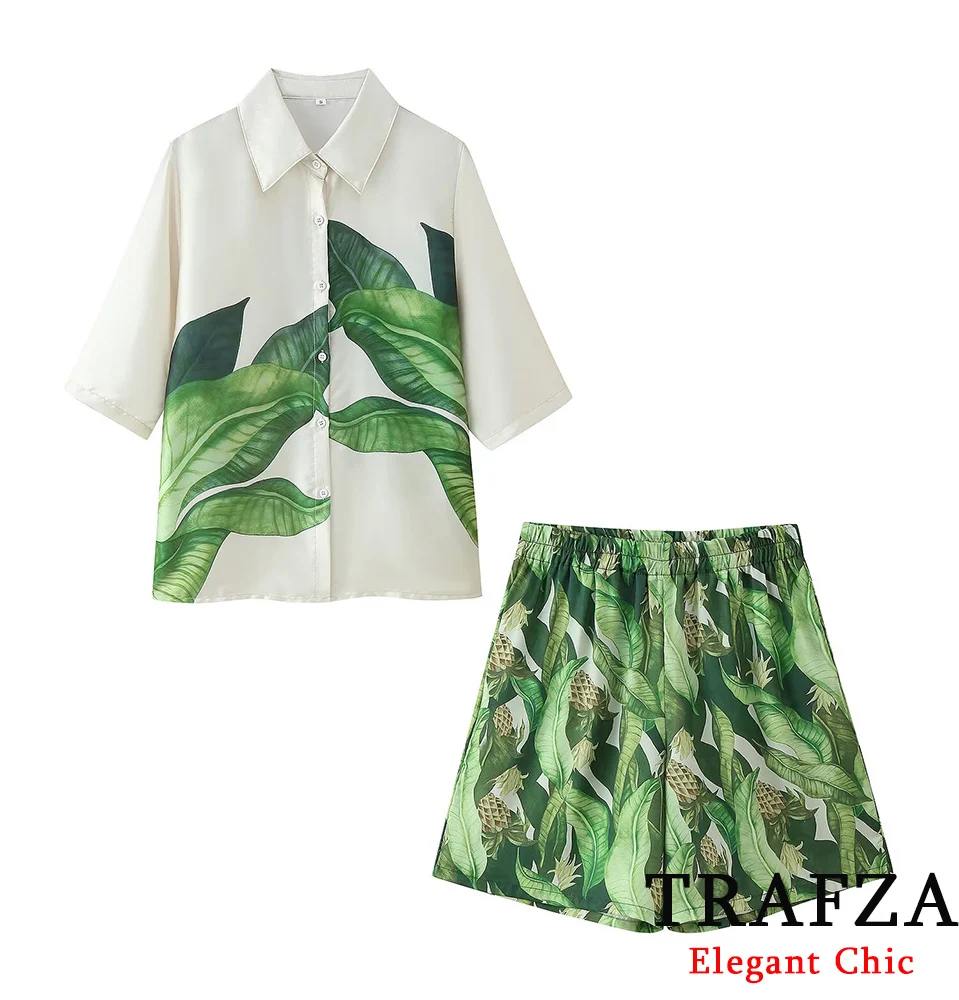 TRAFZA Women Printed Shorts Set Summer Casual Holidays Slim Shorts Set 2025 Fashion Short Sleeve Shirt or Elastic Waist Shorts
TRAFZA Women Printed Shorts Set Summer Casual Holidays Slim Shorts Set 2025 Fashion Short Sleeve Shirt or Elastic Waist Shorts