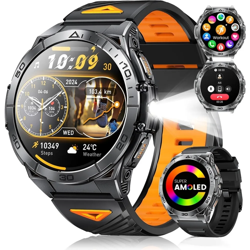Men's Outdoor Sports Smartwatch with 1.6" AMOLED Display, 111 Sport Modes, IP68 Waterproof Fitness Tracker for Android and iOS
Men's Outdoor Sports Smartwatch with 1.6" AMOLED Display, 111 Sport Modes, IP68 Waterproof Fitness Tracker for Android and iOS