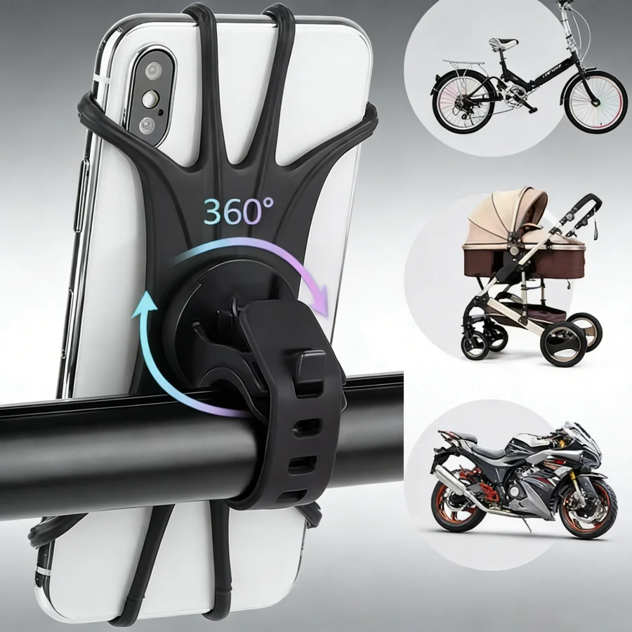 1 PC One-Click Install Rotatable Silicone Phone Mount, 4-Corner Grip Hands-Free Holder for Bikes & Electric Scooters.
1 PC One-Click Install Rotatable Silicone Phone Mount, 4-Corner Grip Hands-Free Holder for Bikes & Electric Scooters.