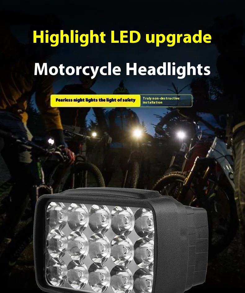 15 LED Super Bright Motorcycle Headlight Moto Auxiliary Lamp 6000K White Motorbike Scooter Front Worklight Fog Lamp Spot Light
15 LED Super Bright Motorcycle Headlight Moto Auxiliary Lamp 6000K White Motorbike Scooter Front Worklight Fog Lamp Spot Light