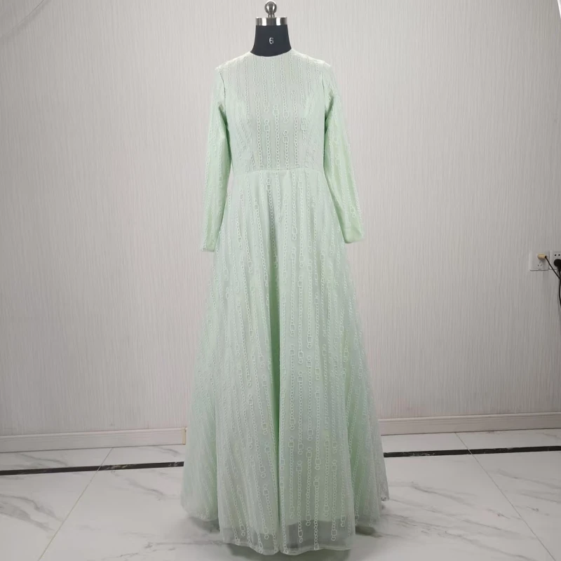 Customized Real Photo Modest Evening Dress Green O-neck Full Sleeve Robe De Soiree A-line Floor-Length Woman Party Formal Gown
Customized Real Photo Modest Evening Dress Green O-neck Full Sleeve Robe De Soiree A-line Floor-Length Woman Party Formal Gown