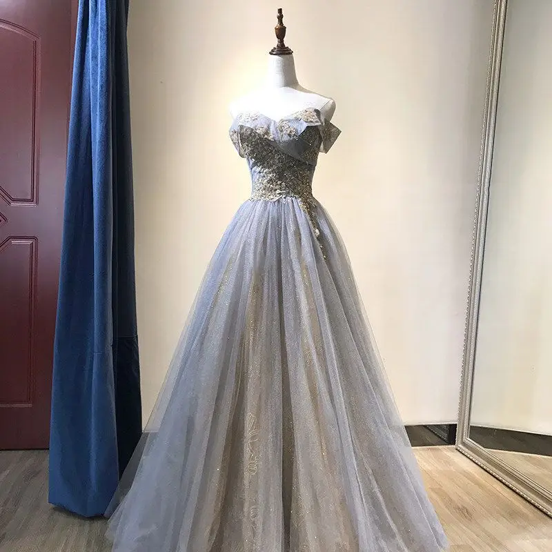 Blue Off Shoulder Princess Prom Dresses Celebrity A Line Pearls 3D Butterfly Evening Gown платье на выпускной Customized
Blue Off Shoulder Princess Prom Dresses Celebrity A Line Pearls 3D Butterfly Evening Gown платье на выпускной Customized