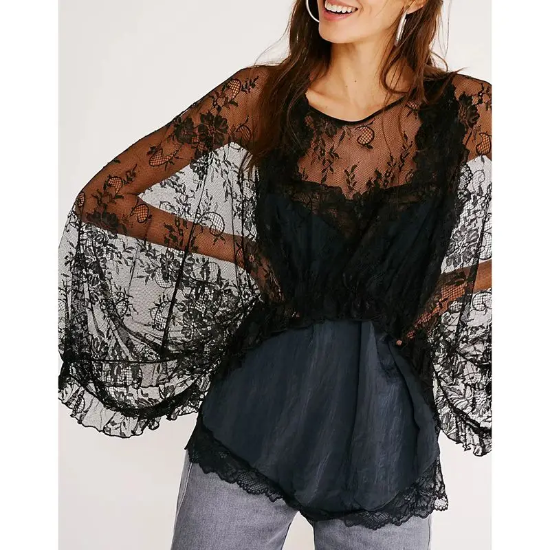 Combhasaki Women Floral Lace Y2k Sheer See-through Tops Crew Neck Flower Cover-up Summer Ruffle Tops Clubwear for Casual Daily
Combhasaki Women Floral Lace Y2k Sheer See-through Tops Crew Neck Flower Cover-up Summer Ruffle Tops Clubwear for Casual Daily