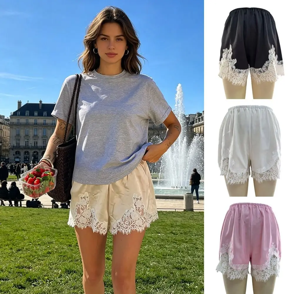 Vintage Satin Silk Lace Patchwork Shorts Y2k Lace Sleep Shorts Soft Elastic Waist Women Shorts Streetwear
Vintage Satin Silk Lace Patchwork Shorts Y2k Lace Sleep Shorts Soft Elastic Waist Women Shorts Streetwear