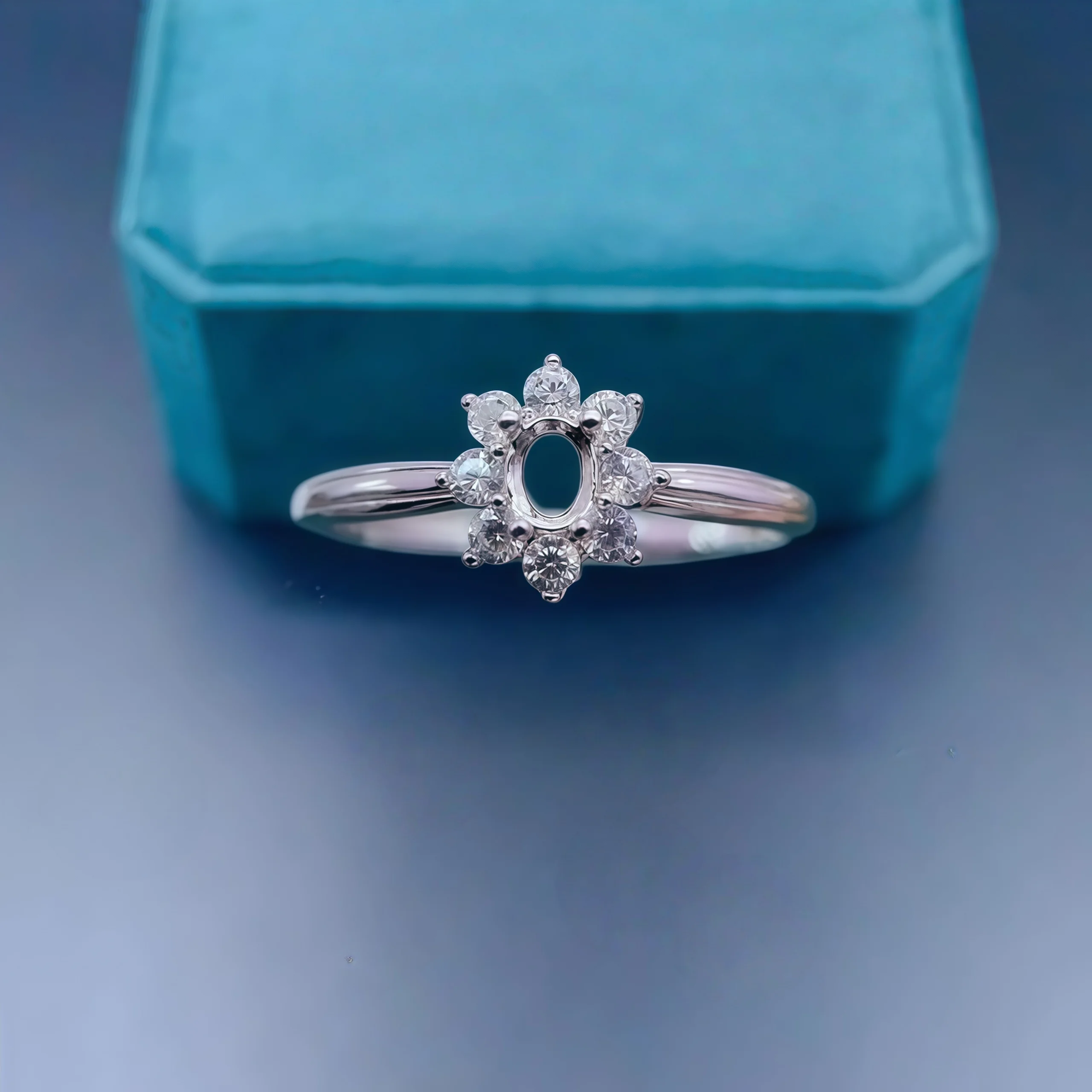 Setting 3*4mm Oval Stone Fashion DIY Empty Ring Holder S925 Sterling Silver Zircon Flower Design Fine Charm Jewelry for Woman
Setting 3*4mm Oval Stone Fashion DIY Empty Ring Holder S925 Sterling Silver Zircon Flower Design Fine Charm Jewelry for Woman