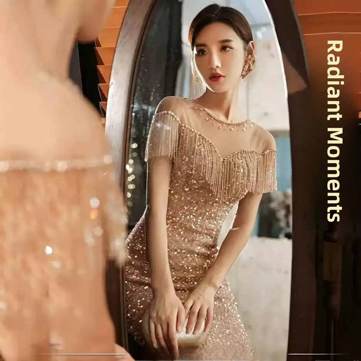 Elegant Sequin Tassel Evening Gown Wedding Dinner Slimming Fish Tail Long Skirt Art Exam Hostess Ceremony Formal Dress
Elegant Sequin Tassel Evening Gown Wedding Dinner Slimming Fish Tail Long Skirt Art Exam Hostess Ceremony Formal Dress