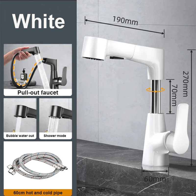 Upgraded Pull-Down Bathroom Faucet with Lift Adjustment, Anti-Leak Ceramic Valve & 2 Spray Modes, Brass Construction
Upgraded Pull-Down Bathroom Faucet with Lift Adjustment, Anti-Leak Ceramic Valve & 2 Spray Modes, Brass Construction