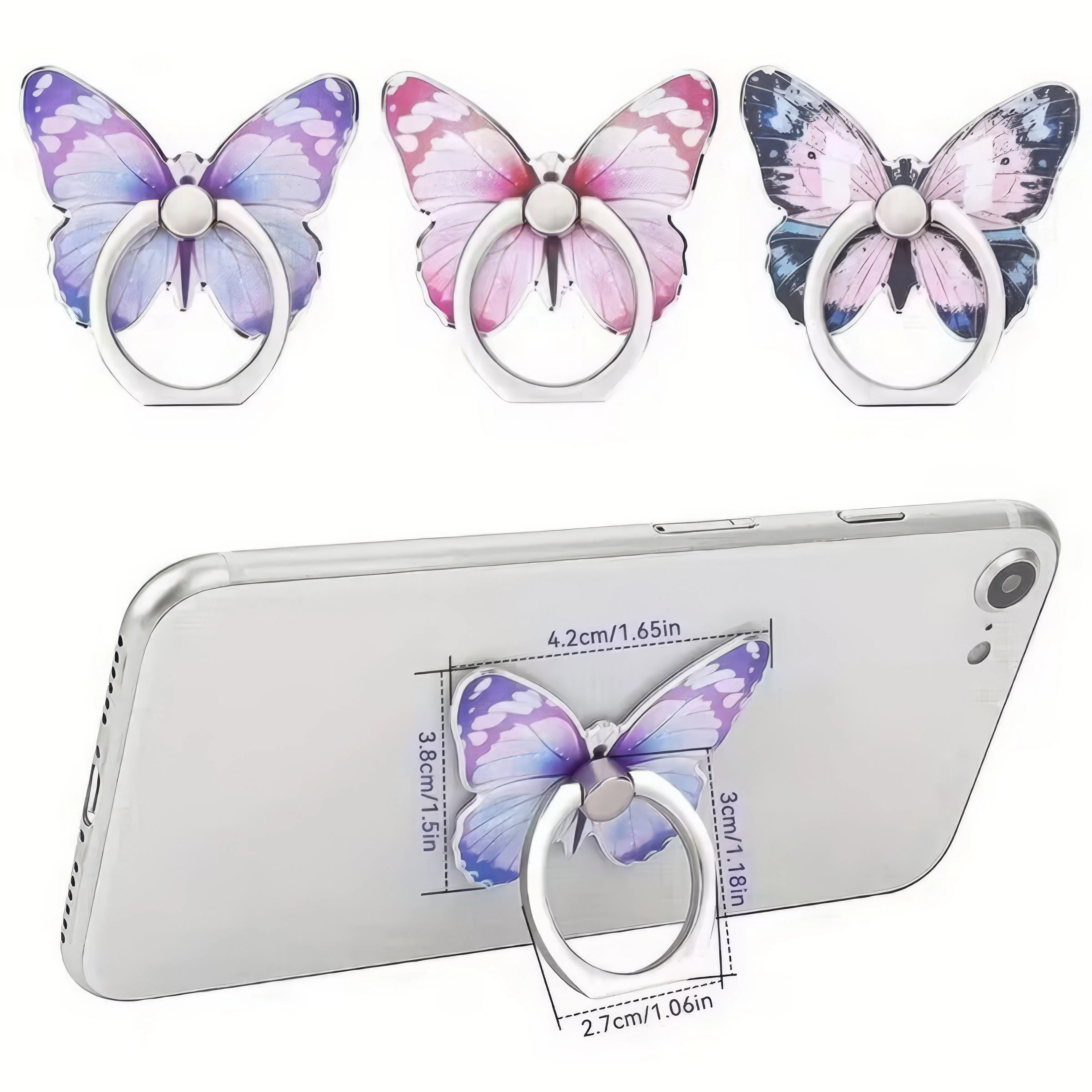 Butterfly Phone Stand Pink/Purple, Securely Grip Stable Desktop Support, No Shaking Fit for Most Phones
Butterfly Phone Stand Pink/Purple, Securely Grip Stable Desktop Support, No Shaking Fit for Most Phones