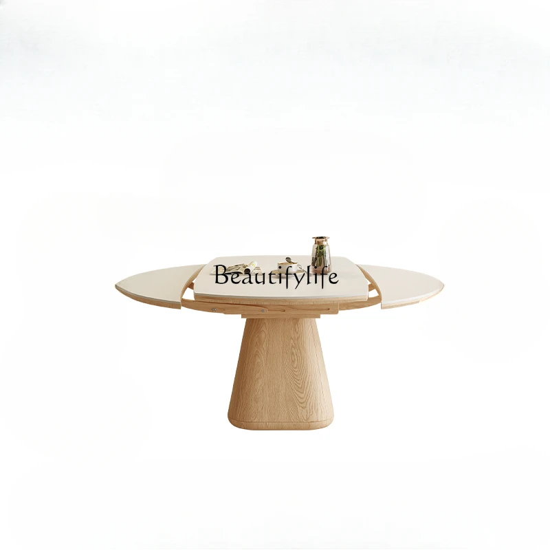 Retractable solid wood rock slab log cream wind household square and round dual-purpose dining table
Retractable solid wood rock slab log cream wind household square and round dual-purpose dining table
