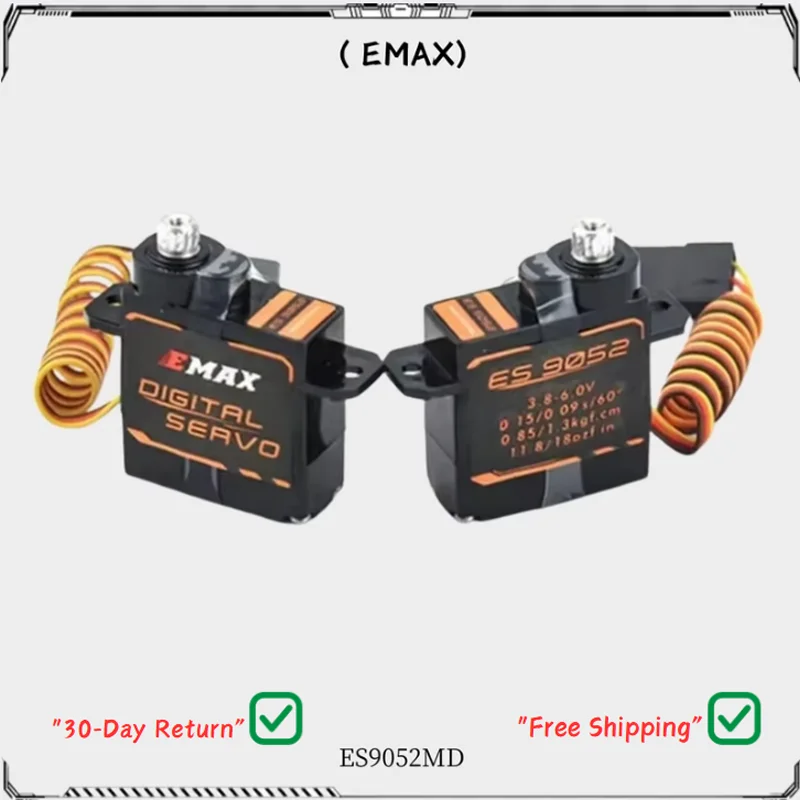 EMAX ES9052MD Цифровой сервопривод с металлической шестерней 5,5 г для радиоуправляемого FPV самолета, управления рулевым управлением дрона, точное производительность с высоким крутящим моментом
EMAX ES9052MD Цифровой сервопривод с металлической шестерней 5,5 г для радиоуправляемого FPV самолета, управления рулевым управлением дрона, точное производительность с высоким крутящим моментом