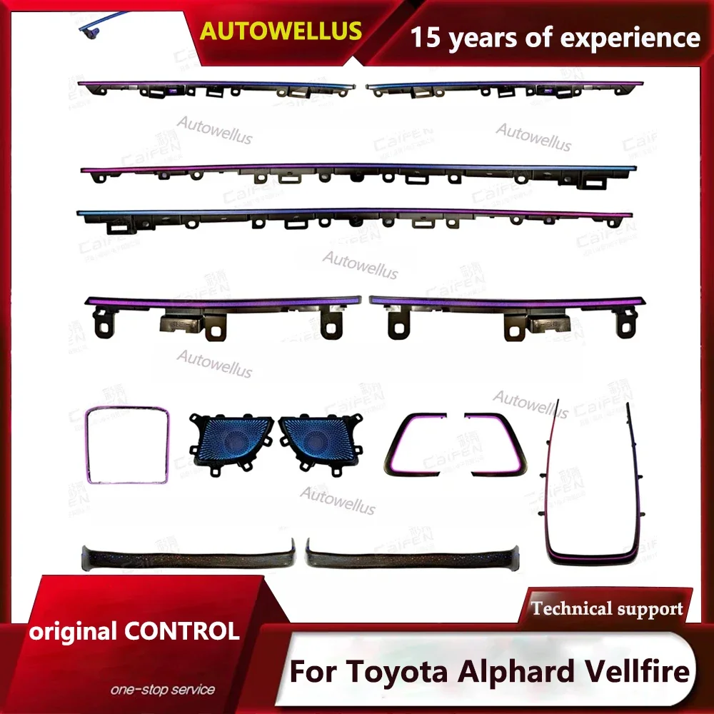 64-цветный окружающий свет для Toyota Alphard Vellfire 2015-2023 LHD/RHD, украшение для внутренней двери автомобиля, атмосферная лампа, ремонт
64-цветный окружающий свет для Toyota Alphard Vellfire 2015-2023 LHD/RHD, украшение для внутренней двери автомобиля, атмосферная лампа, ремонт
