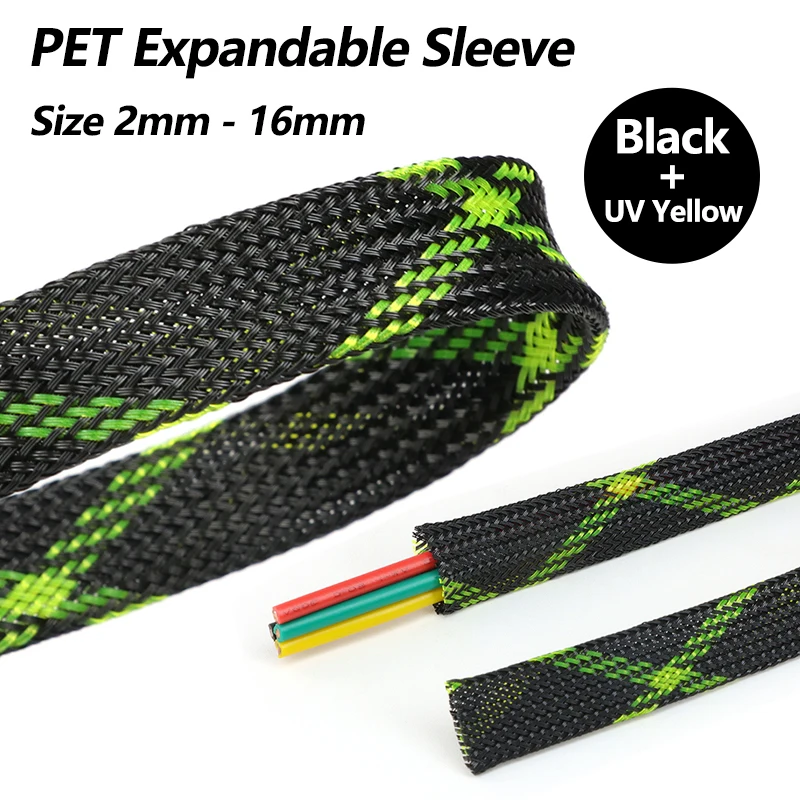 1m - 50m Black UV Yellow PET Braided Wire Sleeve 2 4 6 8 10 12 16mm Tight High Density Insulated Cable Protect Expandable Sheath
1m - 50m Black UV Yellow PET Braided Wire Sleeve 2 4 6 8 10 12 16mm Tight High Density Insulated Cable Protect Expandable Sheath