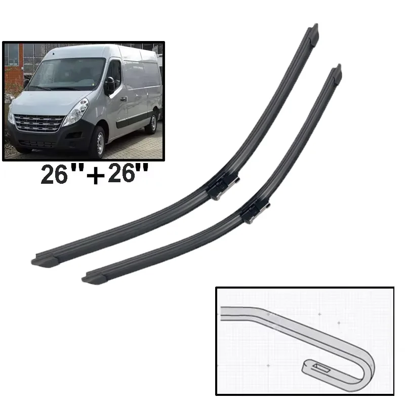 Wiper LHD Front Wiper Blades For Renault Master 3 Nissan NV400 Movano 2010 - 2023 Windshield Windscreen Window 26"+26"
Wiper LHD Front Wiper Blades For Renault Master 3 Nissan NV400 Movano 2010 - 2023 Windshield Windscreen Window 26"+26"