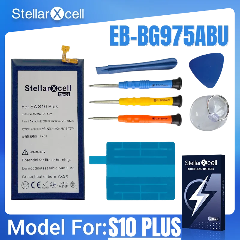 StellarXcell-Choice Battery For Samsung S10 Plus battery EB-BG975ABU Batteries + Free tools battery replacement
StellarXcell-Choice Battery For Samsung S10 Plus battery EB-BG975ABU Batteries + Free tools battery replacement