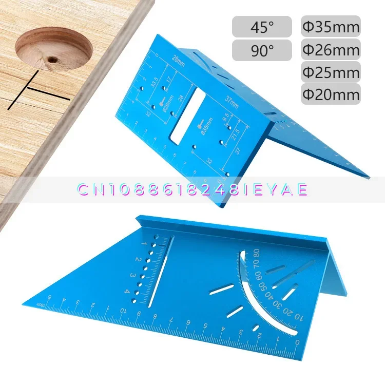 Многофункциональная угловая линейка для деревообработки, линейка для позиционирования, алюминиевый сплав, 45/90 градусов, прямоугольный калибр 
Многофункциональная угловая линейка для деревообработки, линейка для позиционирования, алюминиевый сплав, 45/90 градусов, прямоугольный калибр