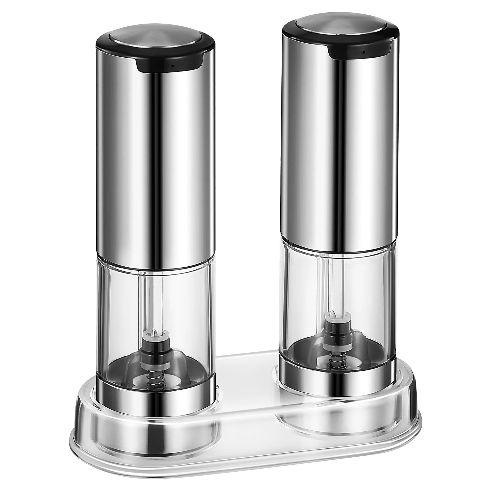 2 Pcs Electric Pepper Grinder: Kitchen Salt Grinder - Stainless Steel Automatic Mill With Base for Salt/Peppercorns/Spices, 95ml
2 Pcs Electric Pepper Grinder: Kitchen Salt Grinder - Stainless Steel Automatic Mill With Base for Salt/Peppercorns/Spices, 95ml