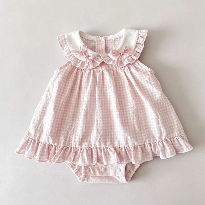 2026 New Summer 0-24M Baby Girls Clothing Newborn Baby Girls Romper Sleeveless cotton grid splicing Toddler Baby Girls Jumpsuit
2026 New Summer 0-24M Baby Girls Clothing Newborn Baby Girls Romper Sleeveless cotton grid splicing Toddler Baby Girls Jumpsuit