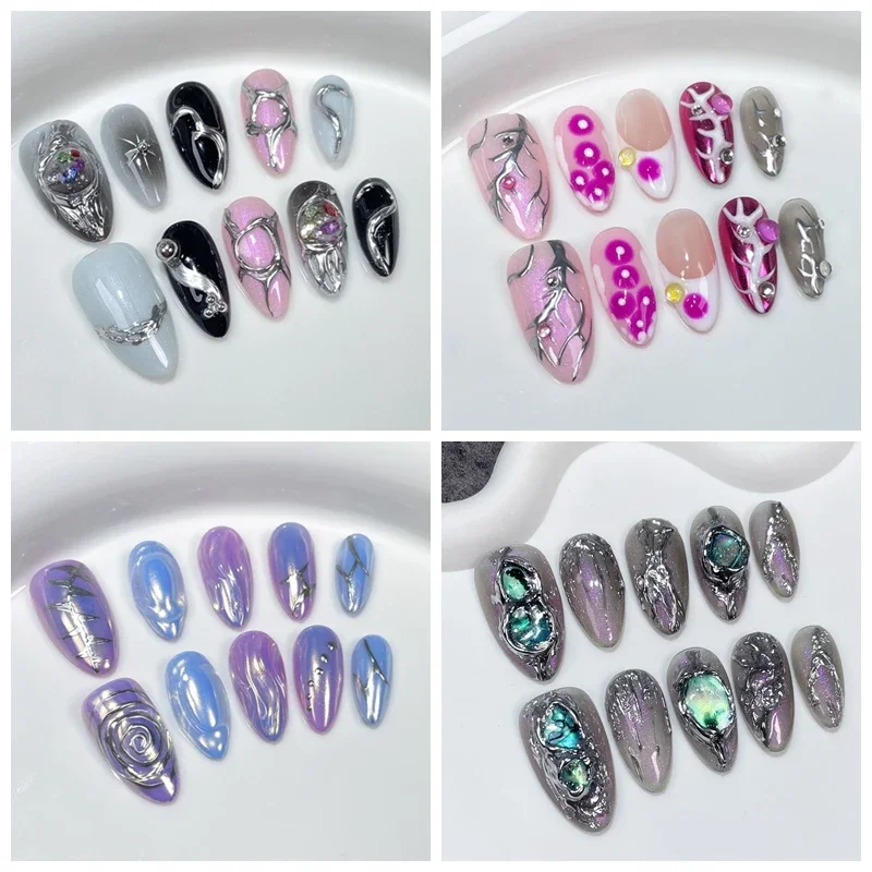 Handmade Y2K Almond Press On Nails 3D Short False Nails Tips Reusable Full Cover Fake Nail With Glue Wearable Artificial Nail
Handmade Y2K Almond Press On Nails 3D Short False Nails Tips Reusable Full Cover Fake Nail With Glue Wearable Artificial Nail