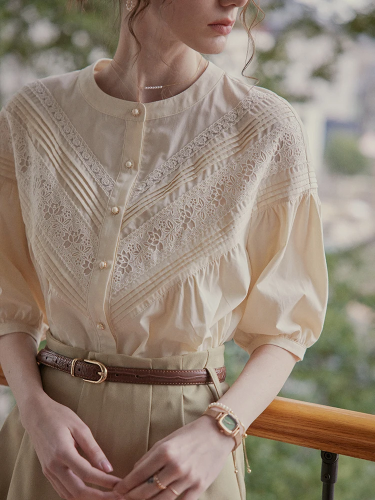 C.PAIA Qia Pi Ya 26S Light Apricot 3D Pleated Retro Women's Loose Shirt Small Audience Button up Cotton Summer Breathable
C.PAIA Qia Pi Ya 26S Light Apricot 3D Pleated Retro Women's Loose Shirt Small Audience Button up Cotton Summer Breathable