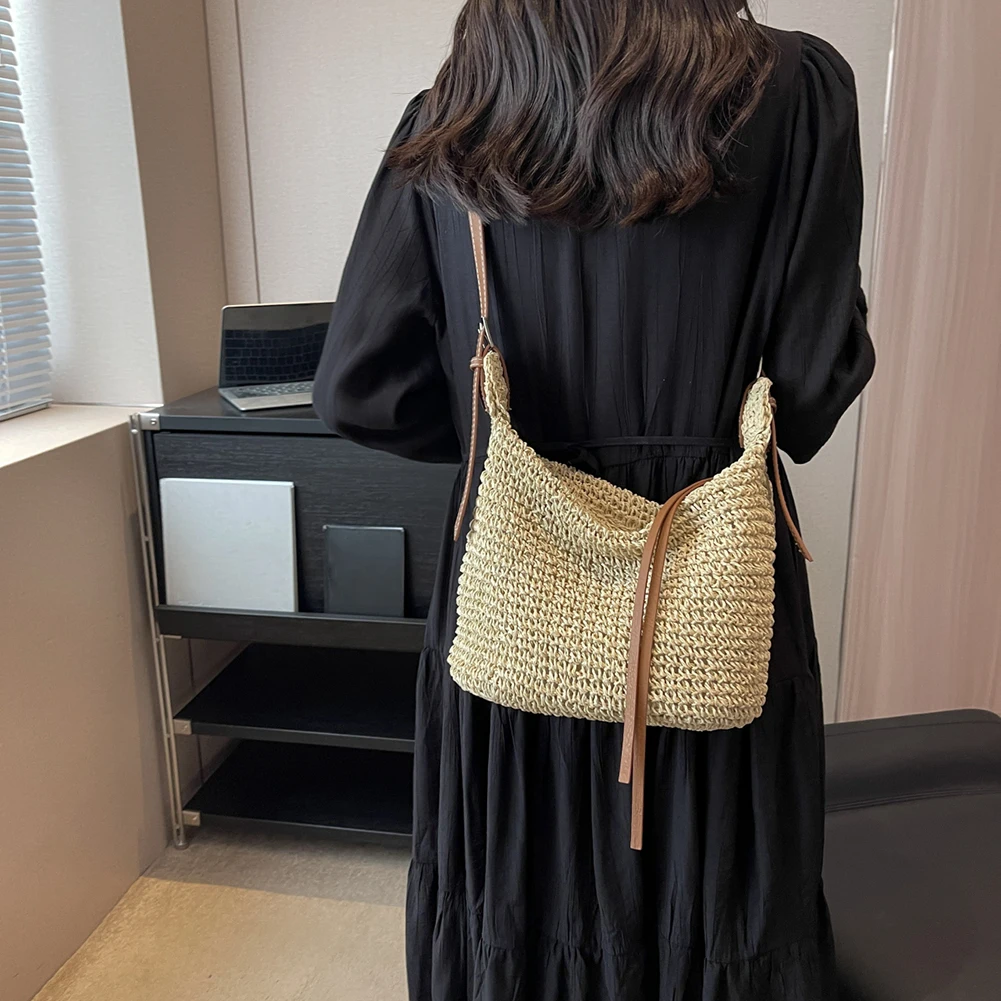 Fashion Lady Crossbody Bag Handmade Hand-Woven Handbags Paper Rope Casual Simple Elegant Strap Adjustable Summer Beach Bag
Fashion Lady Crossbody Bag Handmade Hand-Woven Handbags Paper Rope Casual Simple Elegant Strap Adjustable Summer Beach Bag