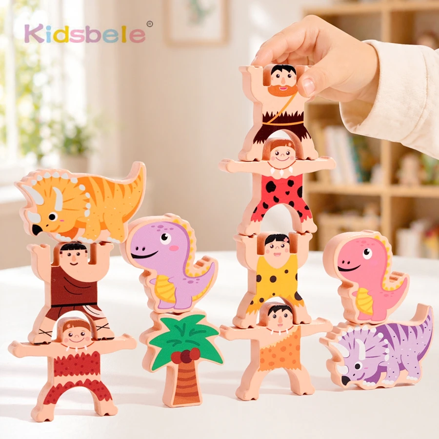 Montessori Dinosaur and Caveman Stacking Blocks Toy for Toddler Wooden Balance Game Educational Preschool Fine Motor Puzzle Gift
Montessori Dinosaur and Caveman Stacking Blocks Toy for Toddler Wooden Balance Game Educational Preschool Fine Motor Puzzle Gift