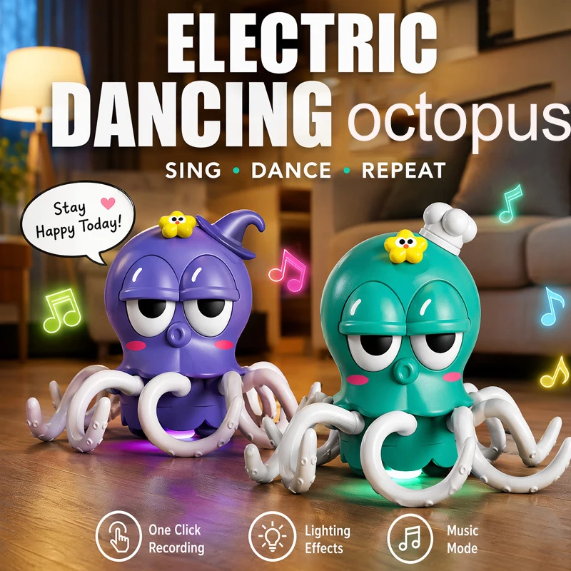 Magical Dancing Octopus Sensing Obstacle Avoidance Octopus with Light and Music Crawling Toy One-Click Recording Interactive Toy
Magical Dancing Octopus Sensing Obstacle Avoidance Octopus with Light and Music Crawling Toy One-Click Recording Interactive Toy