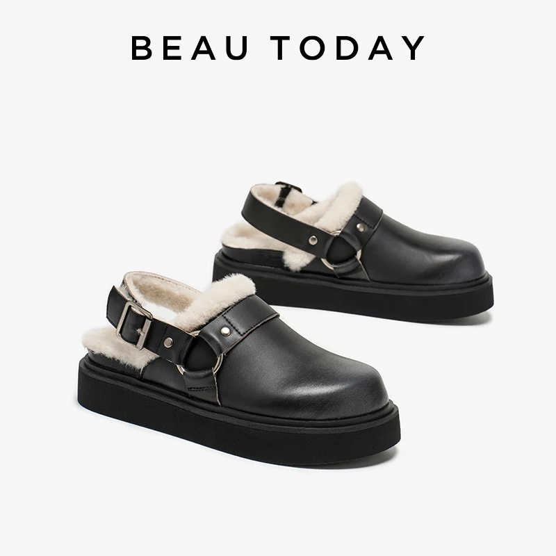 BEAUTODAY Leather Slippers Women Synthetic Leather Flats Warm Plush Slingback Outdoors Winter Ladies Fashion Lazy Shoes 37083
BEAUTODAY Leather Slippers Women Synthetic Leather Flats Warm Plush Slingback Outdoors Winter Ladies Fashion Lazy Shoes 37083