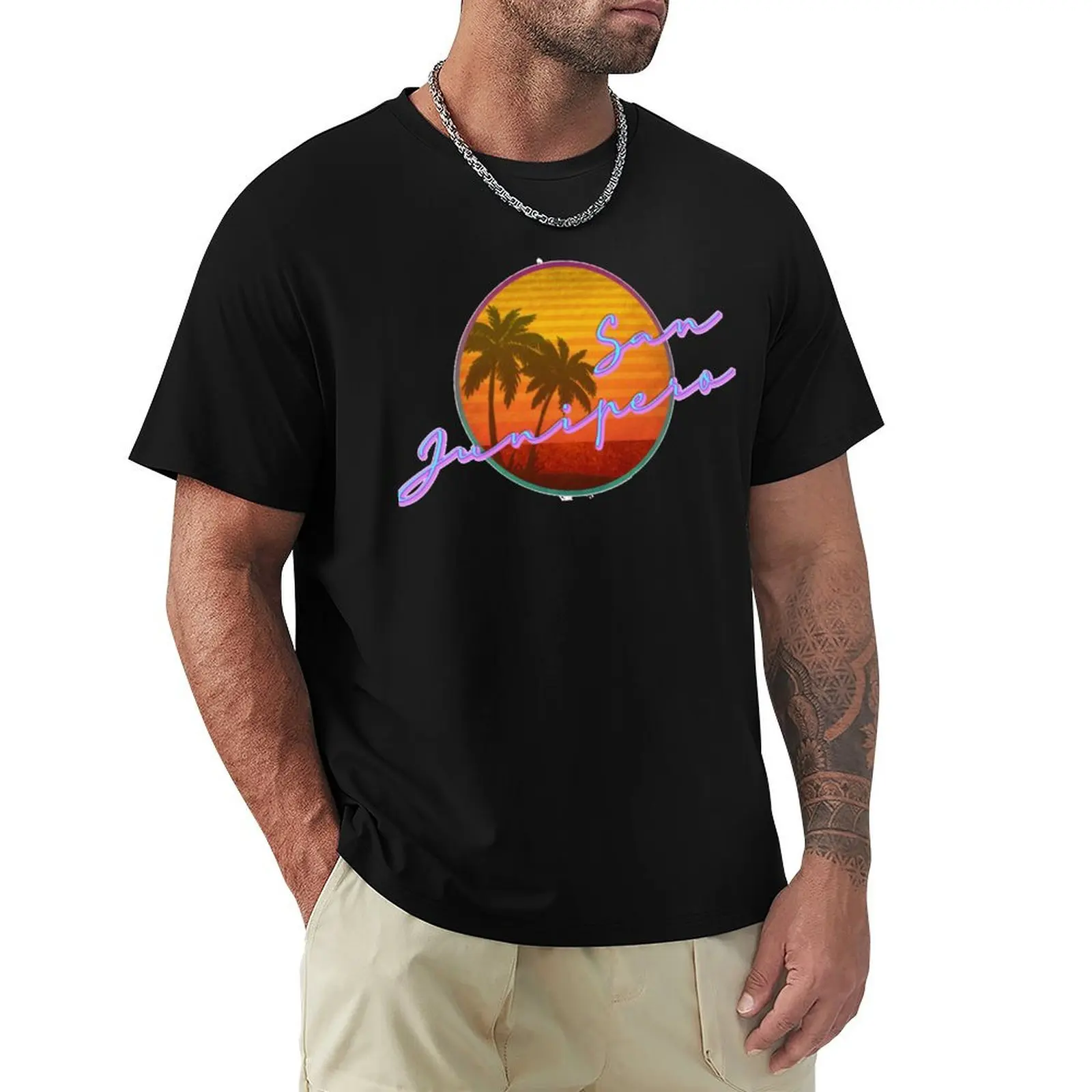 San Junipero 80s Neon T-Shirt Aesthetic clothing football t shirt graphics cotton man t-shirts Men's t-shirts
San Junipero 80s Neon T-Shirt Aesthetic clothing football t shirt graphics cotton man t-shirts Men's t-shirts