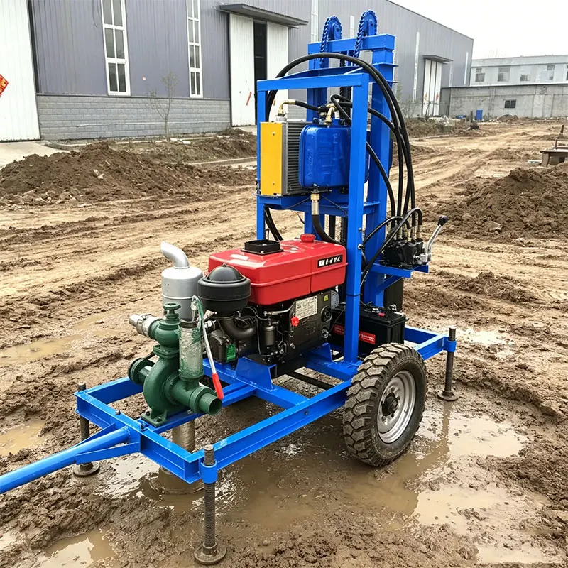 Customized water well drill rig a portable drilling machine with 30HP efficient hydraulics deep 150m drilling and fast
Customized water well drill rig a portable drilling machine with 30HP efficient hydraulics deep 150m drilling and fast