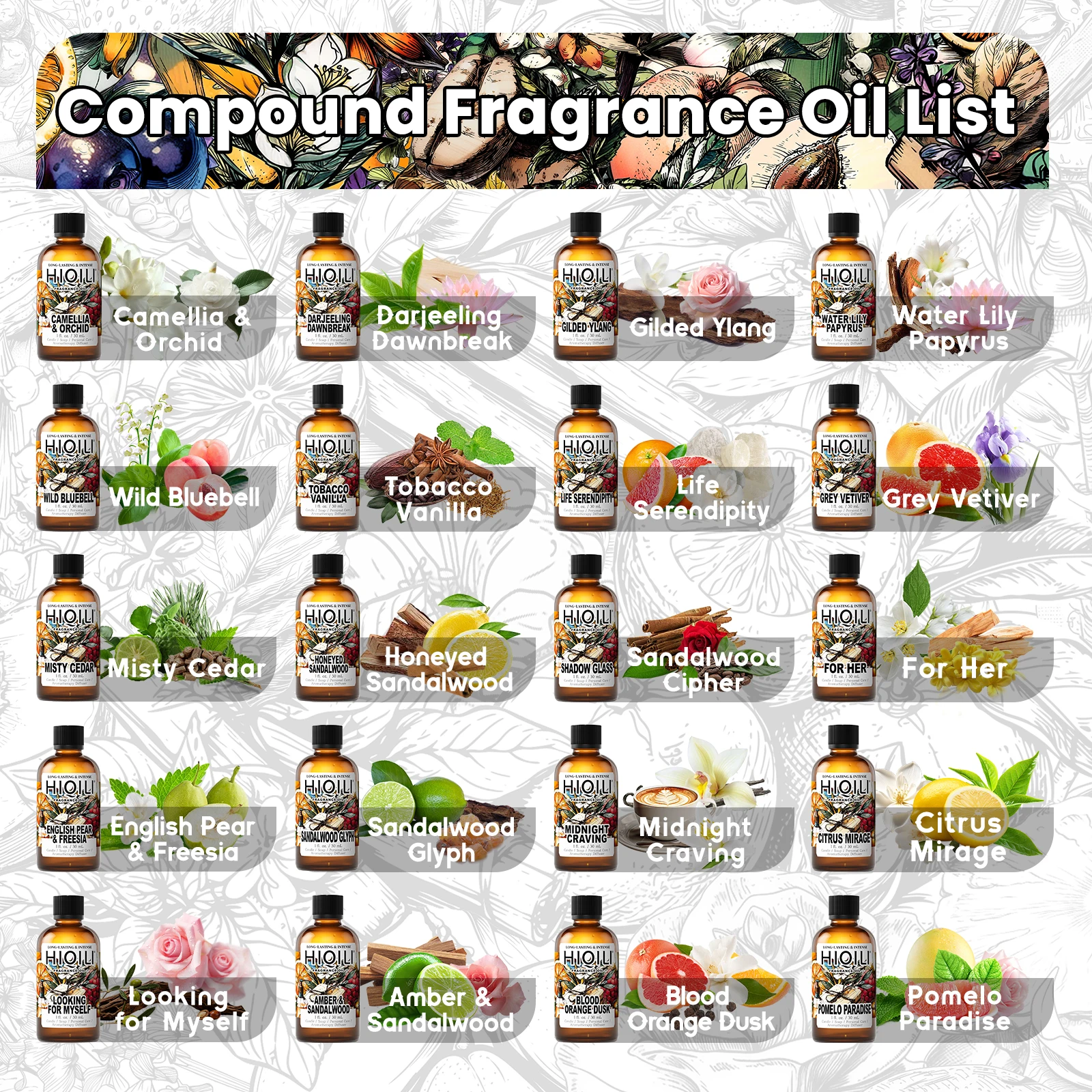 HIQILI New 30ml Complex perfume Oil, Gilded Ylang/Feral Rose/Pomelo Paradise, Car Fragrance, Humidifier DIY Candle
HIQILI New 30ml Complex perfume Oil, Gilded Ylang/Feral Rose/Pomelo Paradise, Car Fragrance, Humidifier DIY Candle