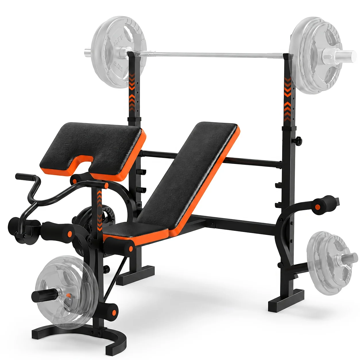 6-In-1 Heavy Duty Weight Bench Set with Adjustable Squat Rack, Leg Developer, And Preacher Curl Pad | Professional & Foldable for Full Body Workout | 600Lbs Capacity for Strength Training
6-In-1 Heavy Duty Weight Bench Set with Adjustable Squat Rack, Leg Developer, And Preacher Curl Pad | Professional & Foldable for Full Body Workout | 600Lbs Capacity for Strength Training