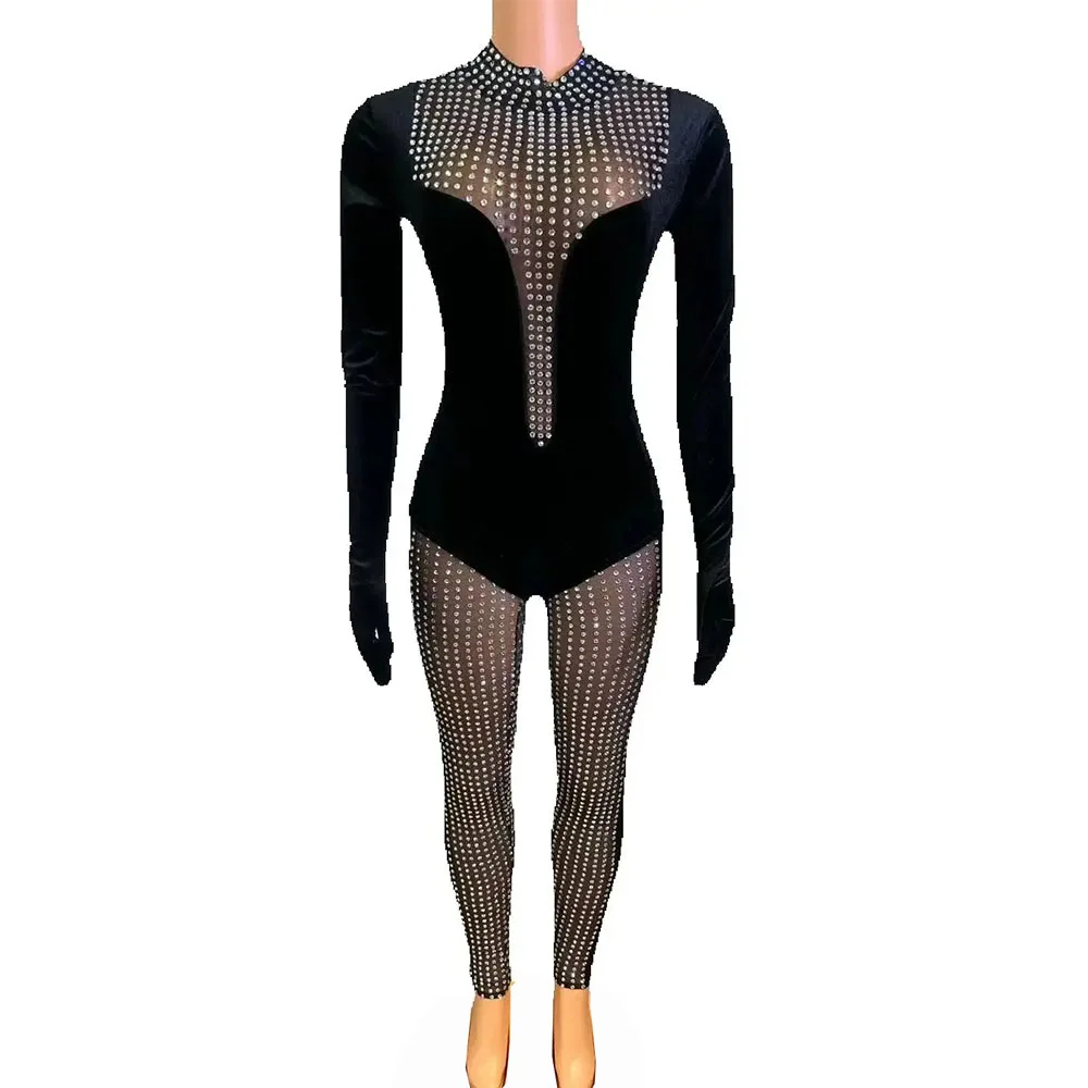 Sparkly Rhinestones Black Jumpsuit for Women Sexy Nightclub Outfit Birthday Party Stage Wear Show Performance Costume
Sparkly Rhinestones Black Jumpsuit for Women Sexy Nightclub Outfit Birthday Party Stage Wear Show Performance Costume