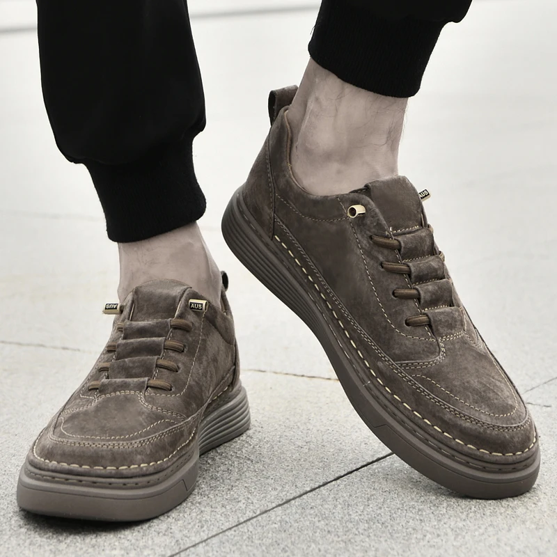 Spring Men's Fashion New Pig Leather Board Shoes Brand Men's Comfortable Lacing Outdoor Anti Slip Sports Low Top Men's Shoes
Spring Men's Fashion New Pig Leather Board Shoes Brand Men's Comfortable Lacing Outdoor Anti Slip Sports Low Top Men's Shoes