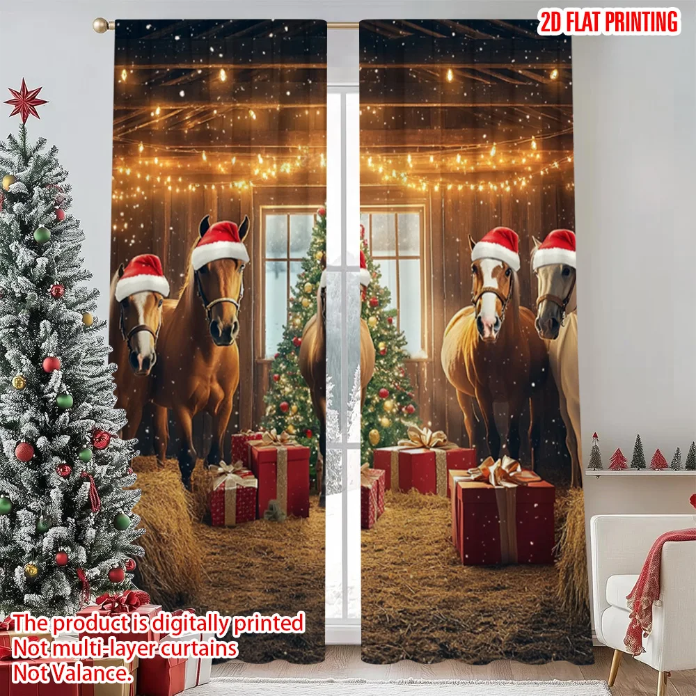 2pcs 2D flat printing Merry Christmas Popular Curtains Christmas horse Machine Washable Fabric Without Electricity Festive
2pcs 2D flat printing Merry Christmas Popular Curtains Christmas horse Machine Washable Fabric Without Electricity Festive