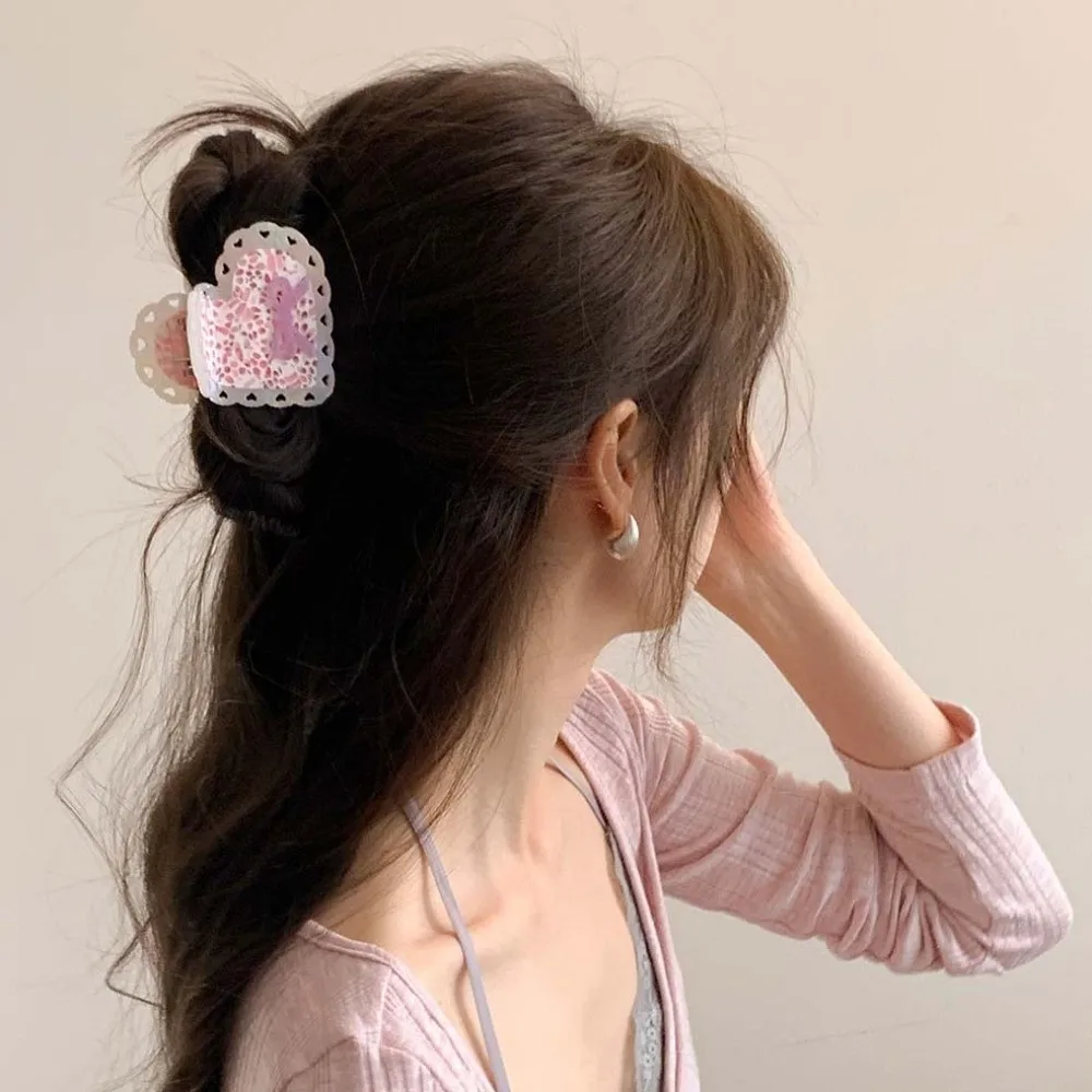 Fashion Elegant Heart Shark Clip Stripe Korean Style Acetic Acid Hair Claw Solid Color Hollow Out Bow Hair Claw Women
Fashion Elegant Heart Shark Clip Stripe Korean Style Acetic Acid Hair Claw Solid Color Hollow Out Bow Hair Claw Women