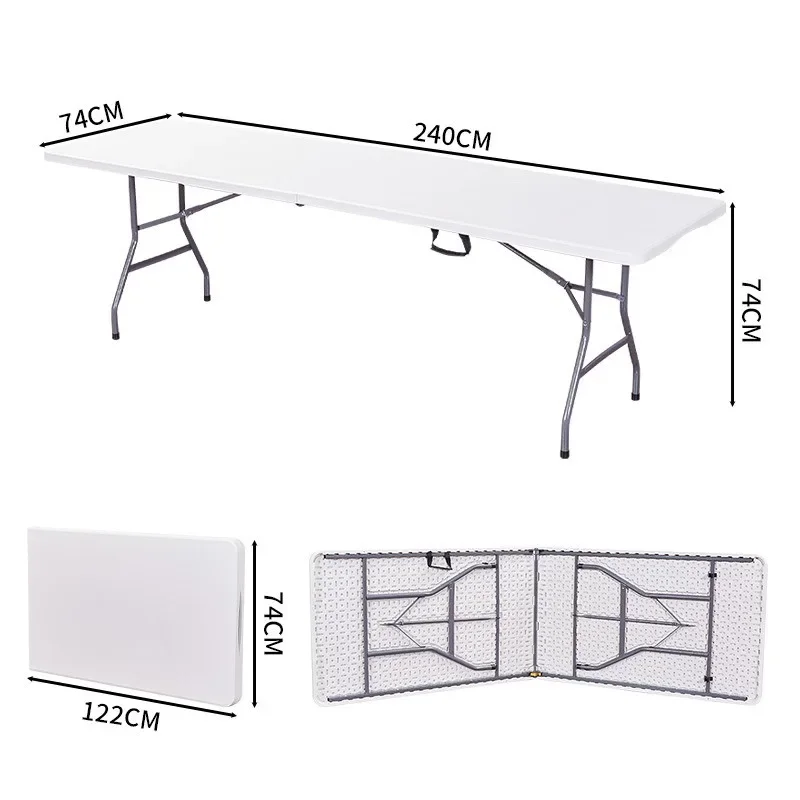 Wholesale Heavy Duty White Fold-in-Half Utility 240cm Foldable Dining Table Portable 8ft Plastic Folding Table
Wholesale Heavy Duty White Fold-in-Half Utility 240cm Foldable Dining Table Portable 8ft Plastic Folding Table