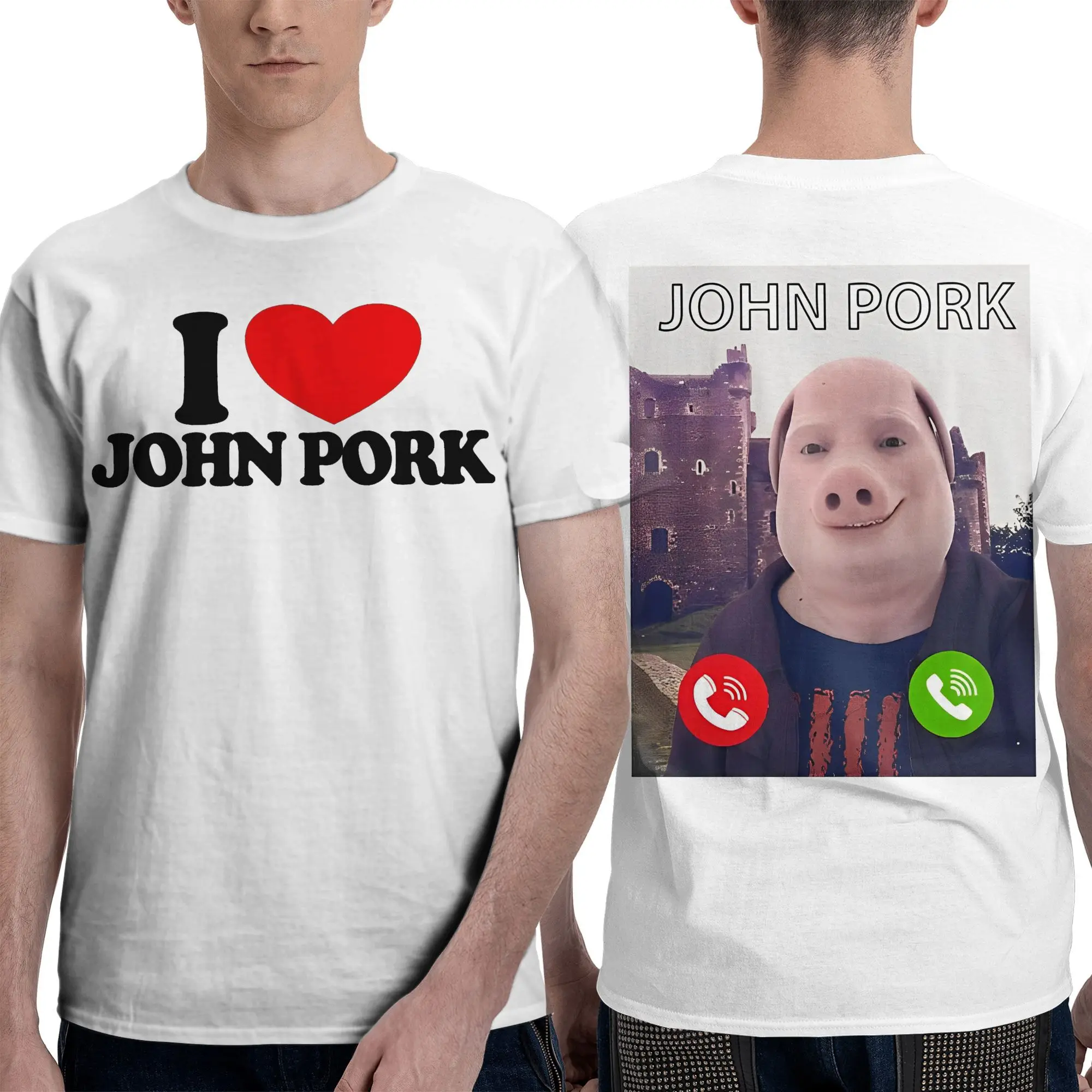 John Pork Is Calling Funny Meme Graphic Printed Double sided T Shirt Men Women Pure Cotton Tee Shirt Clothing
John Pork Is Calling Funny Meme Graphic Printed Double sided T Shirt Men Women Pure Cotton Tee Shirt Clothing