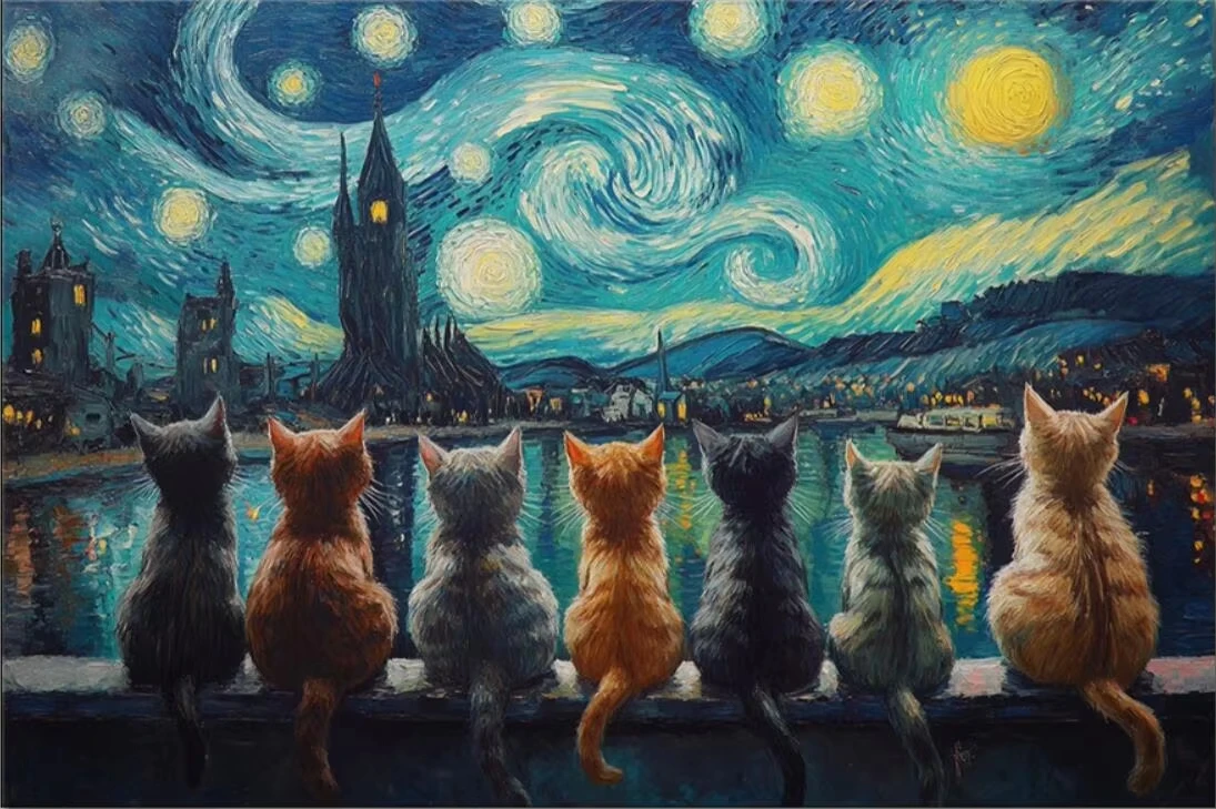 Starry Night Cat 500/1000/1200/2000 PCS Jigsaw Puzzles Family Activity Relaxing Games for Living Room Home Decor Gift
Starry Night Cat 500/1000/1200/2000 PCS Jigsaw Puzzles Family Activity Relaxing Games for Living Room Home Decor Gift