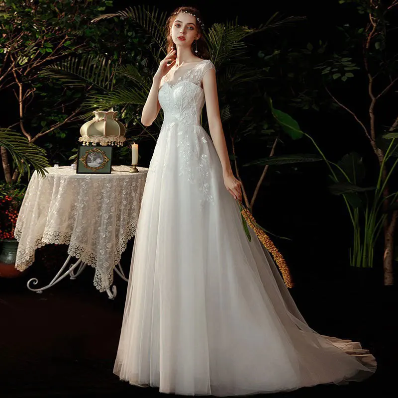 Wholesale Sleeveless A-Line White Vintage Lace Bridal Wedding Dress Lace Up Back Light Gauze Dress
Wholesale Sleeveless A-Line White Vintage Lace Bridal Wedding Dress Lace Up Back Light Gauze Dress