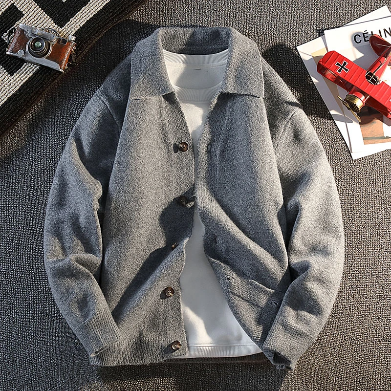 Loose Men's Cardigan Sweater Casual Faion Korean Sle Long Sve Polyester Fiber Autumn Season Youth Trendy Knitted Coat
Loose Men's Cardigan Sweater Casual Faion Korean Sle Long Sve Polyester Fiber Autumn Season Youth Trendy Knitted Coat