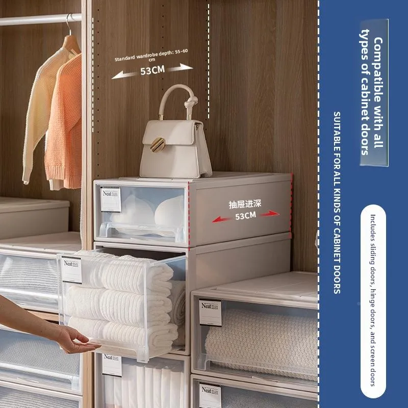 Transparent Multi-Layer Storage Box Plastic Drawer Organizer for Clothes Home Use Wardrobe Storage Box Clothing Arrangement Box
Transparent Multi-Layer Storage Box Plastic Drawer Organizer for Clothes Home Use Wardrobe Storage Box Clothing Arrangement Box
