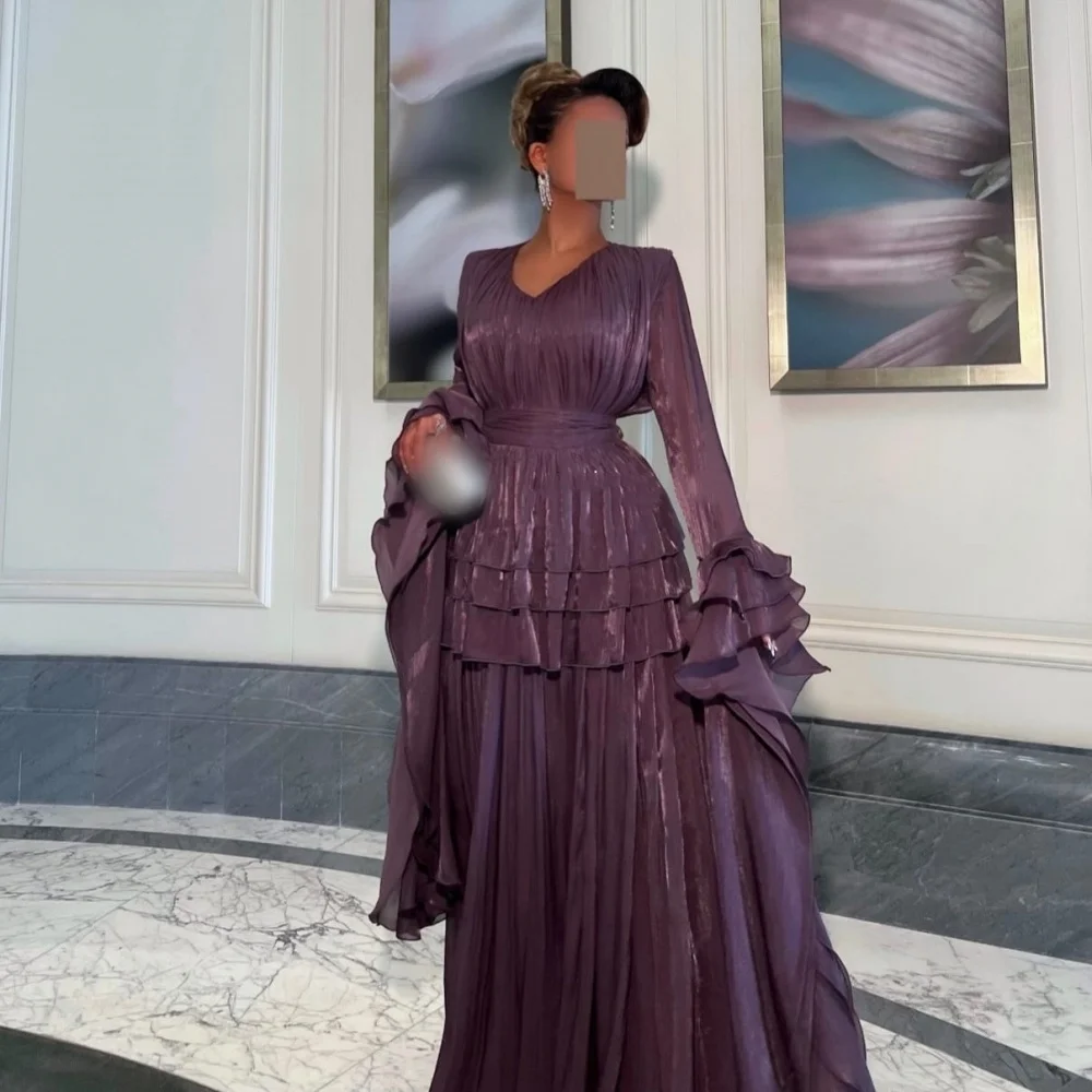 Customized Charming Long Sleeves Evening Gowns Pleat A-line Long Dresses Elegant Party Wedding Guest Dress
Customized Charming Long Sleeves Evening Gowns Pleat A-line Long Dresses Elegant Party Wedding Guest Dress