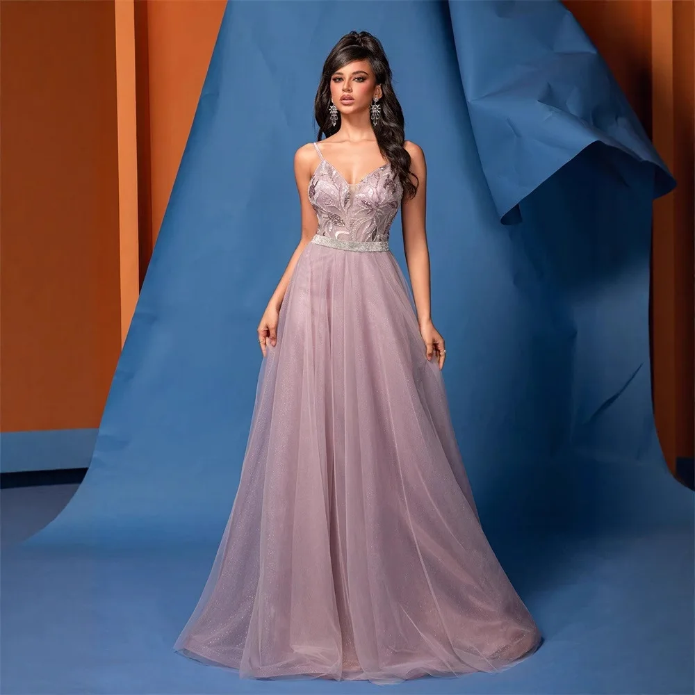 Ladies Dusty Mauve Floor Length Bridesmaid Dress V Neck Spaghetti Strap Hand Floral Beaded Top Glitter Tulle Flowy Skirt Outfit
Ladies Dusty Mauve Floor Length Bridesmaid Dress V Neck Spaghetti Strap Hand Floral Beaded Top Glitter Tulle Flowy Skirt Outfit