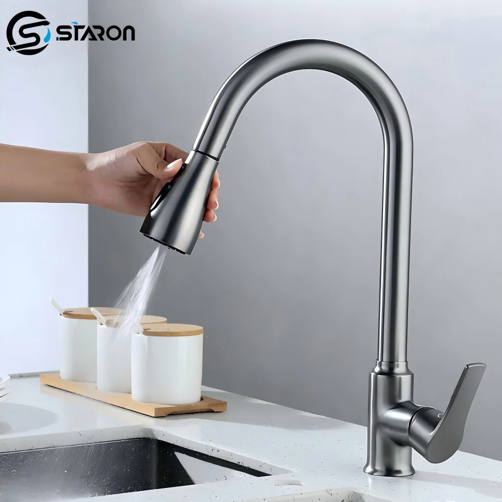 STARON кухонный смеситель STARON, выдвижной кран для раковины, одна ручка, вращение 360 градусов, для душа
STARON кухонный смеситель STARON, выдвижной кран для раковины, одна ручка, вращение 360 градусов, для душа