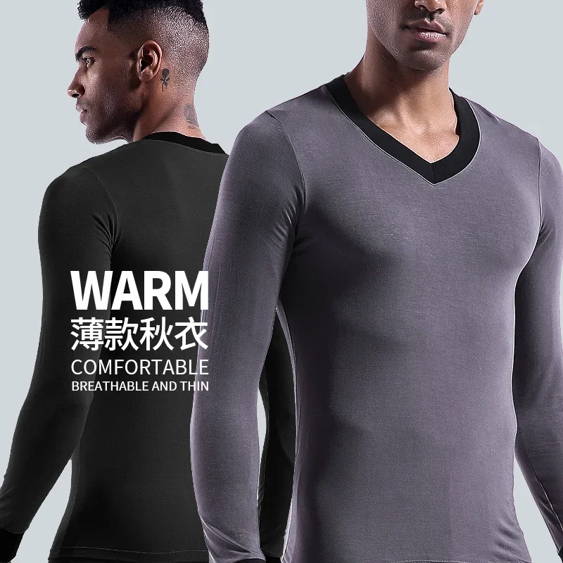 Men's Tight Modal V-Neck Slim Autumn Coat Thin Single-Piece Bottoming Shirt Warm Long-Sleeved Top
Men's Tight Modal V-Neck Slim Autumn Coat Thin Single-Piece Bottoming Shirt Warm Long-Sleeved Top