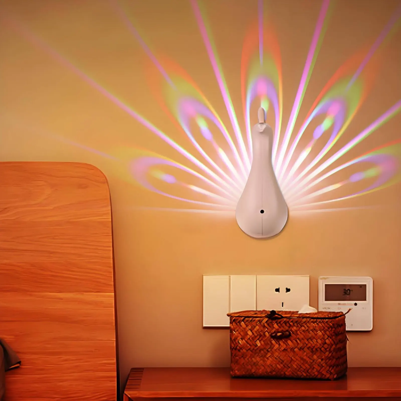 Peacock Projection Lamp Charging Port Battery-Operated Peacock Tail Projection Device Lamp Home Decoration Auto-Deactivate Timer
Peacock Projection Lamp Charging Port Battery-Operated Peacock Tail Projection Device Lamp Home Decoration Auto-Deactivate Timer